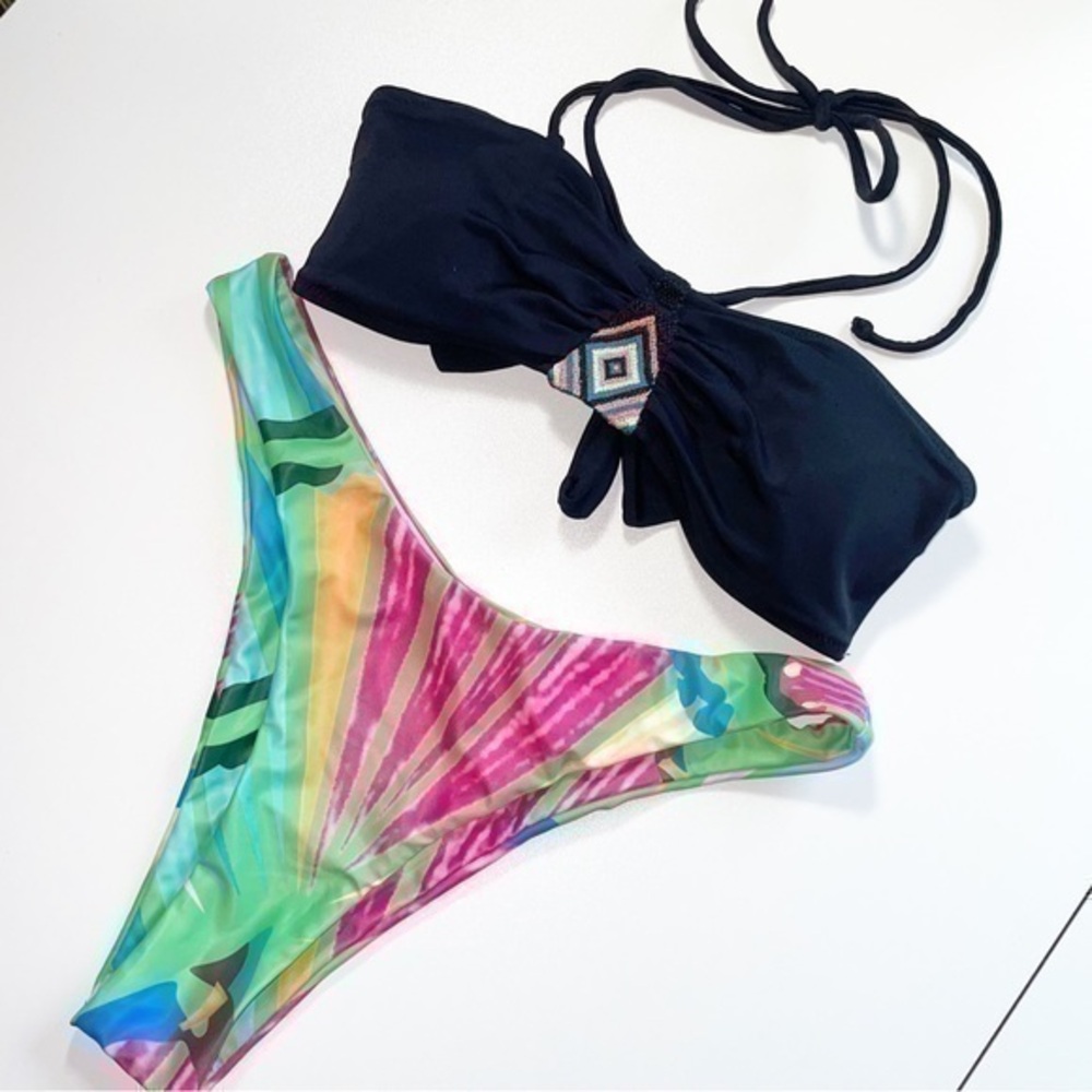 Bikini Set High Cut Bottoms Tie Dye